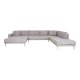 HOUSE NORDIC  Lido U-Sofa ben Ende - U-Sofa ben Ende, venstrevendt i lysegr med fire puder og natur trben, HN1040
