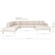 HOUSE NORDIC  Lido U-Sofa ben Ende - U-Sofa ben Ende, hjrevendt i sand med fire puder og natur trben, HN1050