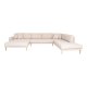 HOUSE NORDIC  Lido U-Sofa Open End - U-Sofa ben Ende, venstrevendt i sand med fire puder og natur trben, HN1050