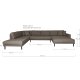 HOUSE NORDIC  Lido U-Sofa ben Ende - U-Sofa ben Ende, hjrevendt i brun med fire puder og sorte trben, HN1055
