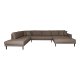 HOUSE NORDIC  Lido U-Sofa ben Ende - U-Sofa ben Ende, hjrevendt i brun med fire puder og sorte trben, HN1055