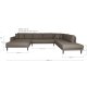 HOUSE NORDIC  Lido U-Sofa ben Ende - U-Sofa ben Ende, venstrevendt i brun med fire puder og sorte trben, HN1055