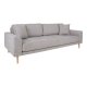 HOUSE NORDIC  Lido 3 Personers Sofa - 3 Personers Sofa, lysegr med to puder og natur trben, HN1040