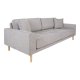 HOUSE NORDIC  Lido 3 Personers Sofa - 3 Personers Sofa, lysegr med to puder og natur trben, HN1040