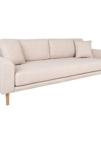HOUSE NORDIC  Lido 3 Personers Sofa - 3 Personers Sofa, sand med to puder og natur trben, HN1050