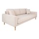 HOUSE NORDIC  Lido 3 Personers Sofa - 3 Personers Sofa, sand med to puder og natur trben, HN1050