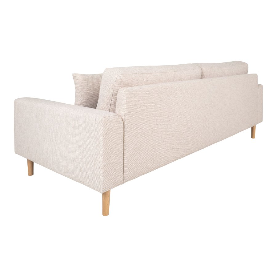 HOUSE NORDIC  Lido 3 Personers Sofa - 3 Personers Sofa, sand med to puder og natur trben, HN1050