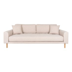 HOUSE NORDIC  Lido 3 Personers Sofa - 3 Personers Sofa, sand med to puder og natur trben, HN1050