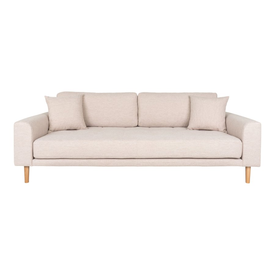 HOUSE NORDIC  Lido 3 Personers Sofa - 3 Personers Sofa, sand med to puder og natur trben, HN1050