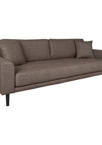HOUSE NORDIC  Lido 3 Personers Sofa - 3 Personers Sofa, brun med to puder og sorte trben, HN1055