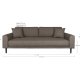 HOUSE NORDIC  Lido 3 Personers Sofa - 3 Personers Sofa, brun med to puder og sorte trben, HN1055
