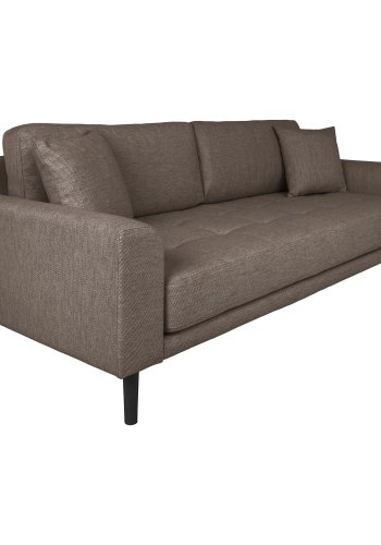 HOUSE NORDIC  Lido 3 Personers Sofa - 3 Personers Sofa, brun med to puder og sorte trben, HN1055