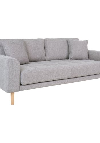 HOUSE NORDIC  Lido 2,5 Personers Sofa - 2,5 Personers Sofa, lysegr med to puder og natur trben, HN1040
