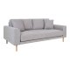 HOUSE NORDIC  Lido 2,5 Personers Sofa - 2,5 Personers Sofa, lysegr med to puder og natur trben, HN1040