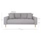 HOUSE NORDIC  Lido 2,5 Personers Sofa - 2,5 Personers Sofa, lysegr med to puder og natur trben, HN1040
