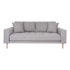 HOUSE NORDIC  Lido 2,5 Personers Sofa - 2,5 Personers Sofa, lysegr med to puder og natur trben, HN1040
