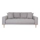 HOUSE NORDIC  Lido 2,5 Personers Sofa - 2,5 Personers Sofa, lysegr med to puder og natur trben, HN1040