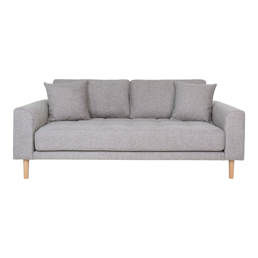 HOUSE NORDIC  Lido 2,5 Personers Sofa - 2,5 Personers Sofa, lysegr med to puder og natur trben, HN1040