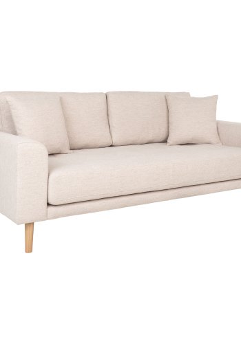 HOUSE NORDIC  Lido 2,5 Personers Sofa - 2,5 Personers Sofa, sand med to puder og natur trben, HN1050