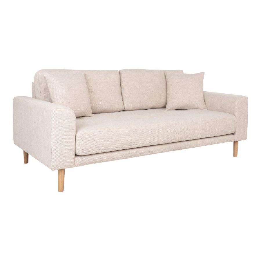 HOUSE NORDIC  Lido 2,5 Personers Sofa - 2,5 Personers Sofa, sand med to puder og natur trben, HN1050