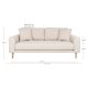 HOUSE NORDIC  Lido 2,5 Personers Sofa - 2,5 Personers Sofa, sand med to puder og natur trben, HN1050