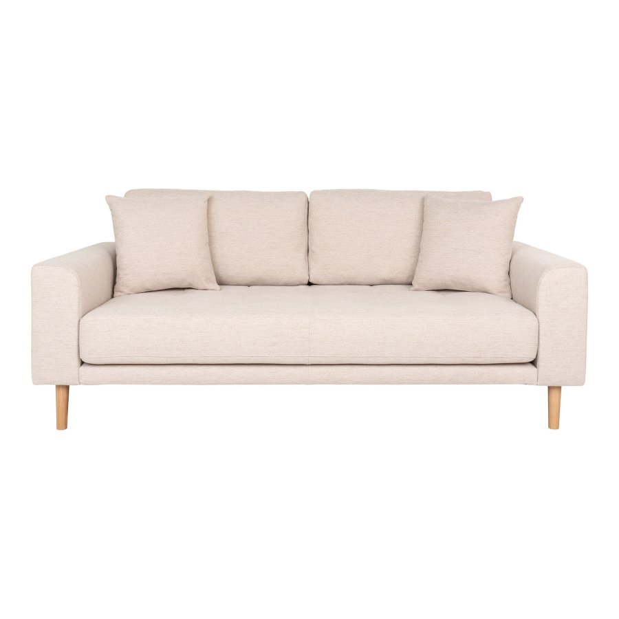 HOUSE NORDIC  Lido 2,5 Personers Sofa - 2,5 Personers Sofa, sand med to puder og natur trben, HN1050