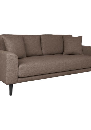 HOUSE NORDIC  Lido 2,5 Personers Sofa - 2,5 Personers Sofa, brun med to puder og sorte trben, HN1055
