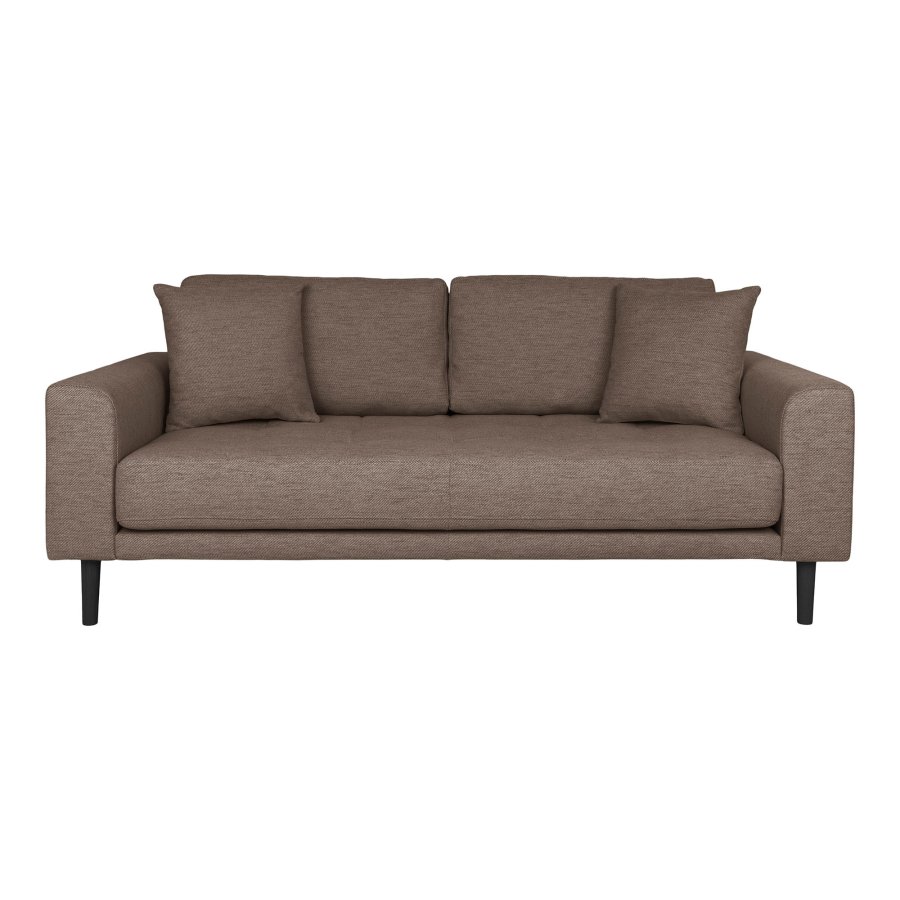 HOUSE NORDIC  Lido 2,5 Personers Sofa - 2,5 Personers Sofa, brun med to puder og sorte trben, HN1055