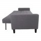 HOUSE NORDIC Milton sovesofa, m. armln og opbevaring - gr polyester og birketr