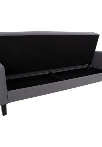 HOUSE NORDIC Milton sovesofa, m. armln og opbevaring - gr polyester og birketr