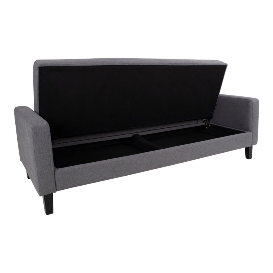 HOUSE NORDIC Milton sovesofa, m. armln og opbevaring - gr polyester og birketr
