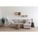 HOUSE NORDIC Belfast sovesofa, m. chaiselong og opbevaring - mrk sand polyester og natur ben