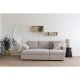 HOUSE NORDIC Belfast sovesofa, m. chaiselong og opbevaring - mrk sand polyester og natur ben