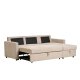 HOUSE NORDIC Belfast sovesofa, m. chaiselong og opbevaring - mrk sand polyester og natur ben