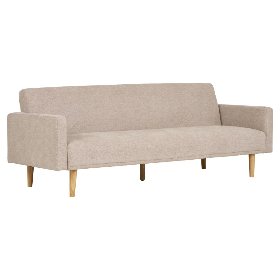 HOUSE NORDIC Kells sovesofa - mrk sand polyester og natur tr