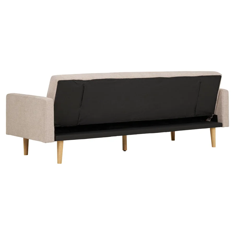 HOUSE NORDIC Kells sovesofa - mrk sand polyester og natur tr