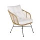 VENTURE DESIGN Viga sofast - hvide hynder, glas, natur rattan og sort stl