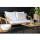 VENTURE DESIGN Viga sofast - hvide hynder, glas, natur rattan og sort stl