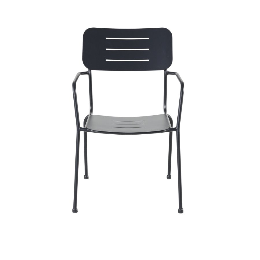 VENTURE DESIGN Nicke havestol, m. armln og hynde - sort polyester og stl