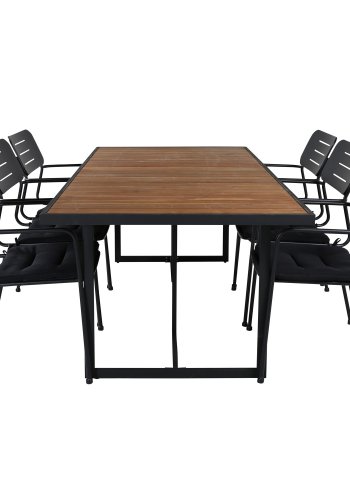 VENTURE DESIGN Nicke havestol, m. armln og hynde - sort polyester og stl