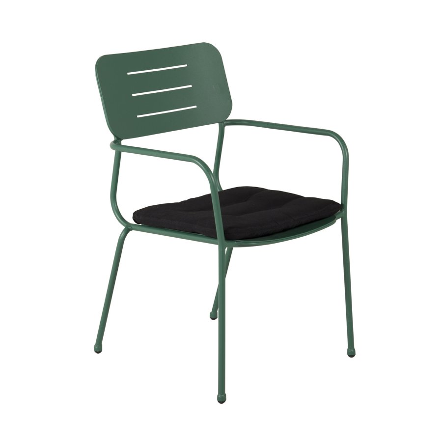 VENTURE DESIGN Nicke havestol, m. armln og sort hynde - grn stl