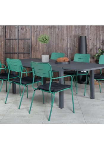 VENTURE DESIGN Nicke havestol, m. armln og sort hynde - grn stl