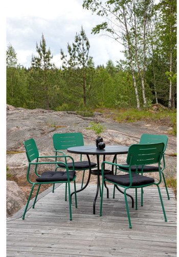 VENTURE DESIGN Nicke havestol, m. armln og sort hynde - grn stl