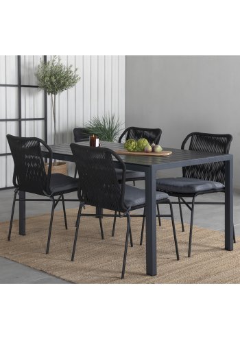 VENTURE DESIGN Julian havestol, m. gr hynde - sort reb og stl