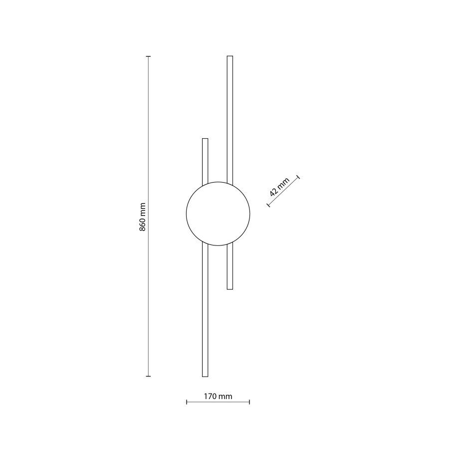 TK Java 2 LED vglampe - sort metal