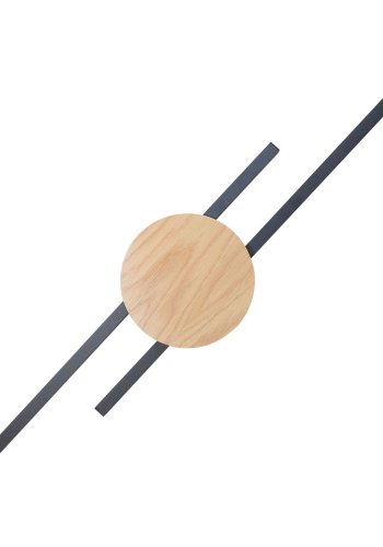 TK Java 2 LED vglampe - natur egefinér og sort metal