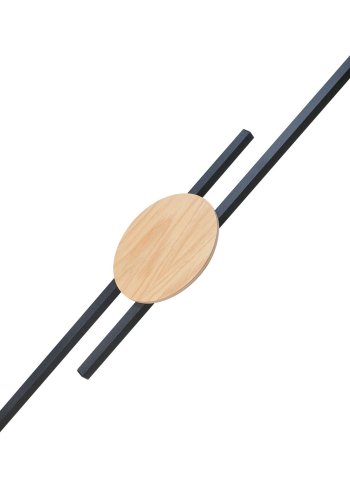 TK Java 2 LED vglampe - natur egefinér og sort metal