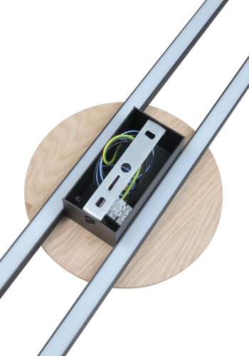 TK Java 2 LED vglampe - natur egefinér og sort metal