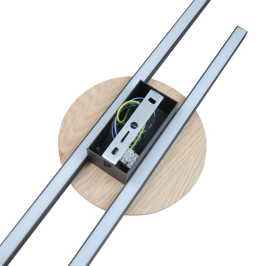 TK Java 2 LED vglampe - natur egefinér og sort metal