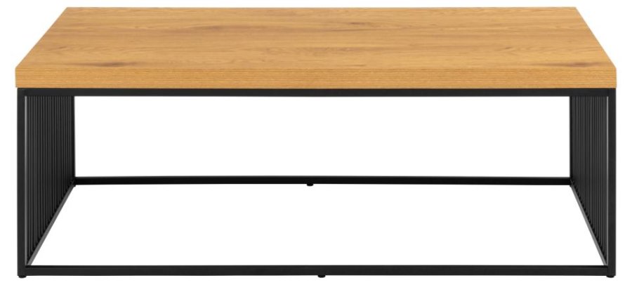 ACT NORDIC Strington sofabord, rektangulr - natur vild eg melamin og sort stl (120x60)